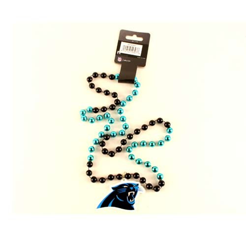 Carolina Panthers Beads - (May Be Different Pattern Than Pictured) - 22" Team Beads - 12 Beads For $39.00 - Wholesale Carolina Panthers Products - Carolina Football