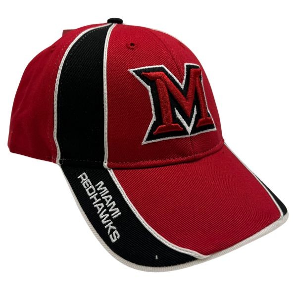 Miami Redhawks Caps - The Black Striper - Red GameDay Cap - 12 For $36.00 - Other Teams