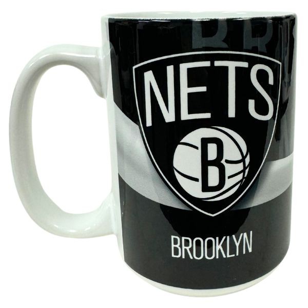 Brooklyn Nets Mugs - 15OZ Ceramic WAVE Style Mugs - 6 For $30.00 - Brooklyn Nets