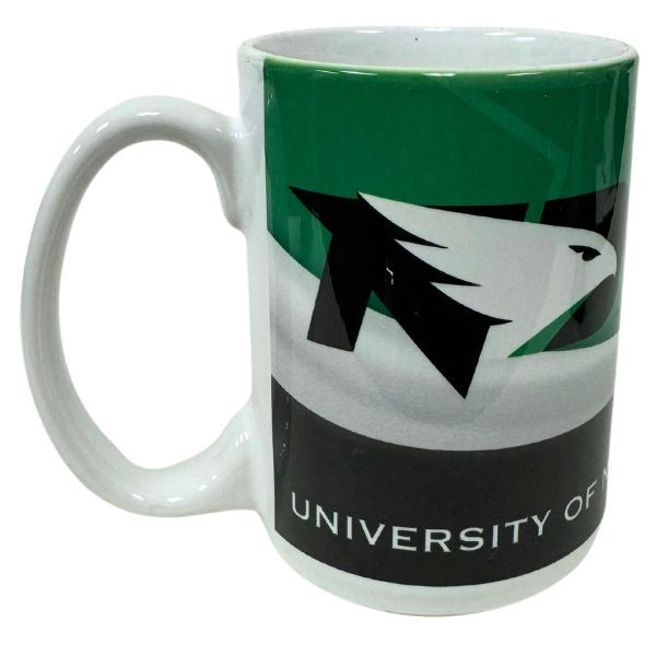 North Dakota Fighting Hawks Mugs - 15OZ Ceramic WAVE Style Mugs - 6 For $30.00 - North Dakota