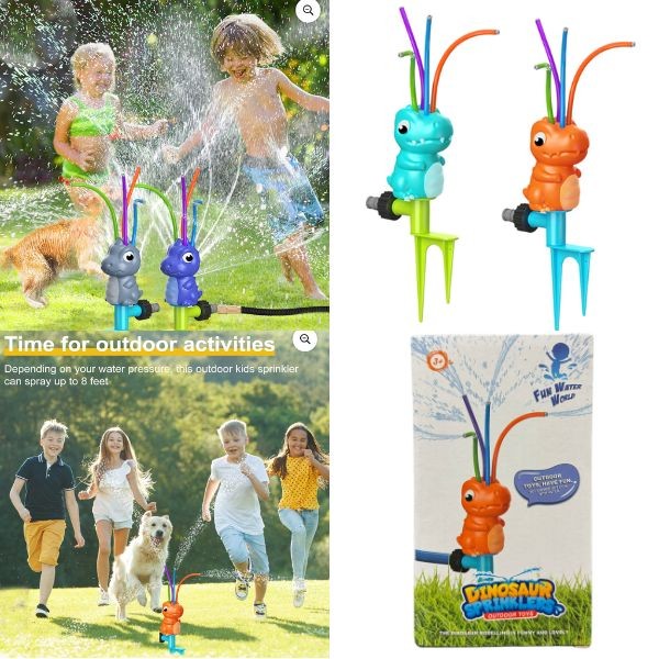 Fun Water World - Dinosaur Surprise Sprinklers - Colors And Styling May Vary - 5 For $20.00