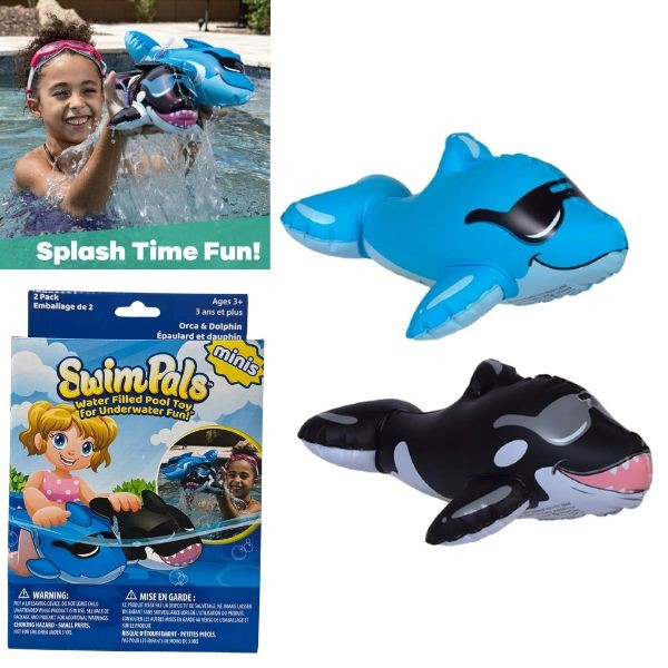Swim Pals - Water Fill For Underwater Pool Fun - Dolphin/Orca Style Set - #55191 - 12 Sets For $30.00
