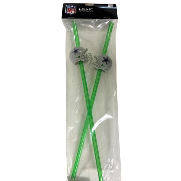 Dallas Cowboys Team Sips - 2Pack Re-Usable Heavy Gauge Helmet Straws - 12 Packs For $24.00 - Wholesale Dallas Cowboys Product - Cowboys Merchandise