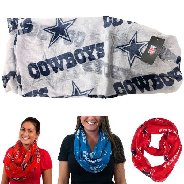 Dallas Cowboys Gear - Shear Infinity Team Scarves - Show Your Team Spirit - 6 For $36.00 - Wholesale Dallas Cowboys Product - Cowboys Merchandise 2