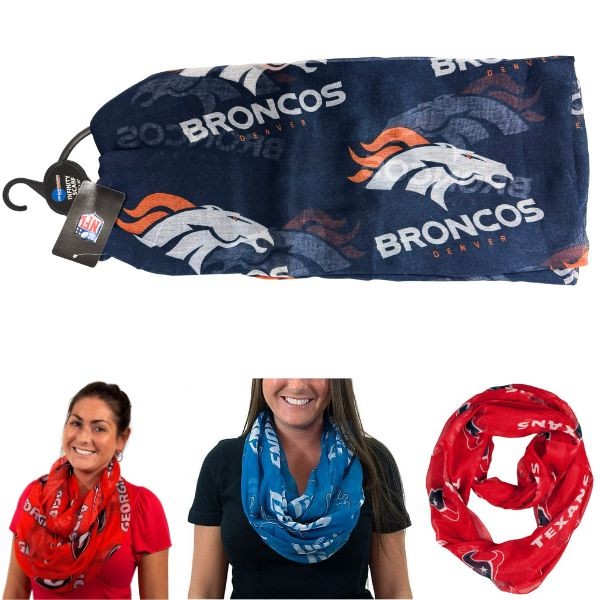 Denver Broncos Gear - Shear Infinity Team Scarves - Show Your Team Spirit - 6 For $36.00 - Wholesale Denver Broncos Products - Denver Merchandise 2