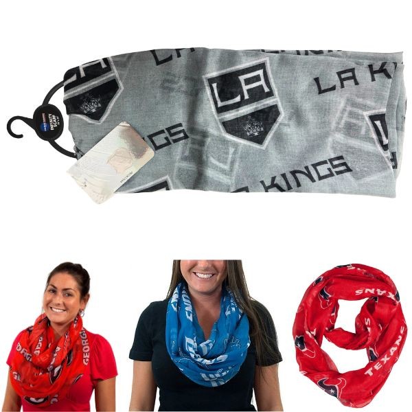 Los Angeles Kings Gear - Shear Infinity Team Scarves - Show Your Team Spirit - 6 For $36.00 - Los Angeles Kings