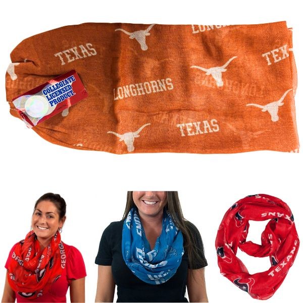 Texas Longhorns Gear - Shear Infinity Team Scarves - Show Your Team Spirit - 6 For $36.00 - Texas Longhorns