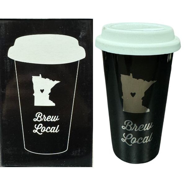State Of Minnesota - Local Brew 10.5 OZ Coffee Mug - Ceramic With Silicone Secure Fit Lid - 12 For $30.00 - Wholesale Minnesota Vikings Products - Vikings Merchandise
