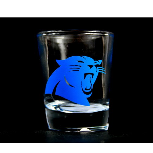 Carolina Panthers Shotglasses - 2OZ Classic Clear - 2-Sided - 12 For $24.00 - Wholesale Carolina Panthers Products - Carolina Football 2