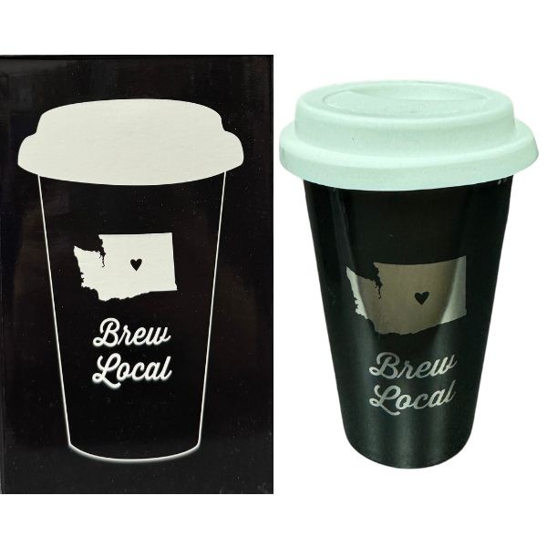State Of Washington - Local Brew 10.5 OZ Coffee Mug - Ceramic With Silicone Secure Fit Lid - 12 For $30.00 - Wholesale Seattle Seahawks Product - Seahawks Merchandise 2