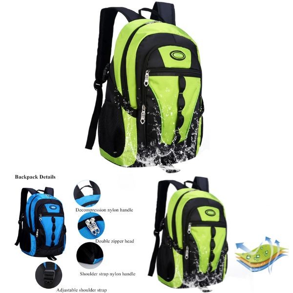 Wholesale Backpacks - Premium Multi-Pocket Padded Full Size - Chunglong - NEON GREEN - 4 For $30.00