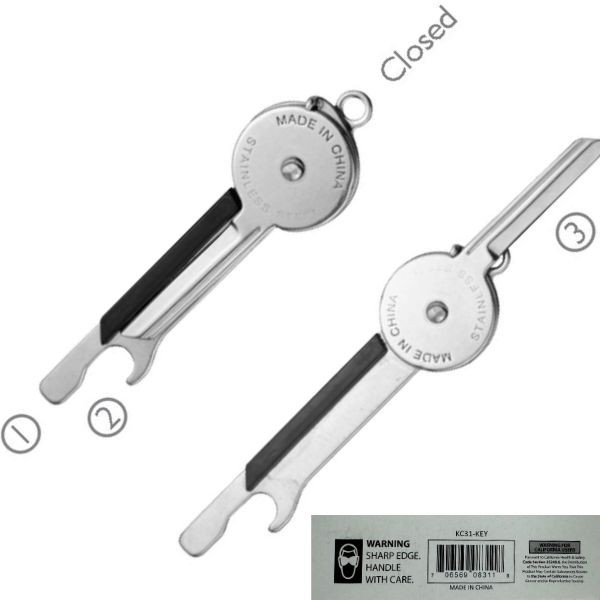 Keychain Multi-Tool - #KC31-KEY - Opener, Knife, Flathead Driver - 48 For $31.20