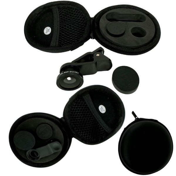 Mobile Phone Camera Fisheye Lens Attachment - Comes With Zippered Protective Case - 24 For $24.00