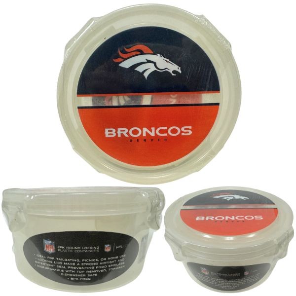 2Pack Locking Plastic Containers - Broncos - Airtight Snap Tight Technology - 12 2Packs For $30.00 - Wholesale Denver Broncos Products - Denver Merchandise