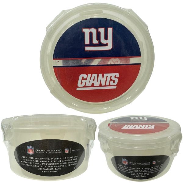 2Pack Locking Plastic Containers - NY Giants - Airtight Snap Tight Technology - 12 2Packs For $30.00 - Wholesale New York Giants Product - Giants Merchandsie 2