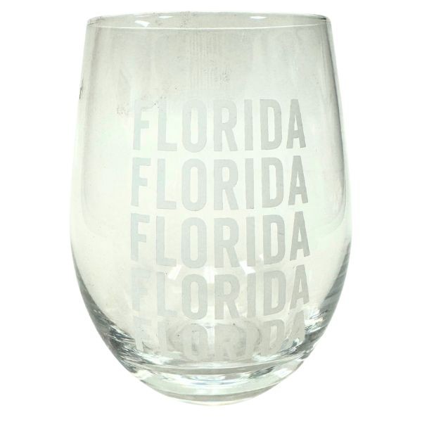State Of Florida - 16OZ Glass Stemless Wine Glasses - 12 For $24.00 - Florida State