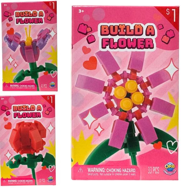 Build A Flower STEM Blocks - Assorted Size Kits - PrePriced: $1.00 - 48 Kits For $28.80