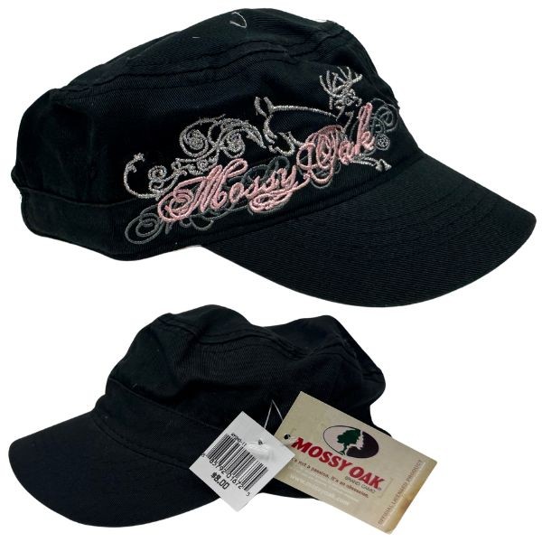 Mossy Oak Headwear - Kid Size - Black With The Mossy Oak Fashion Deer Design - 12 For $24.00