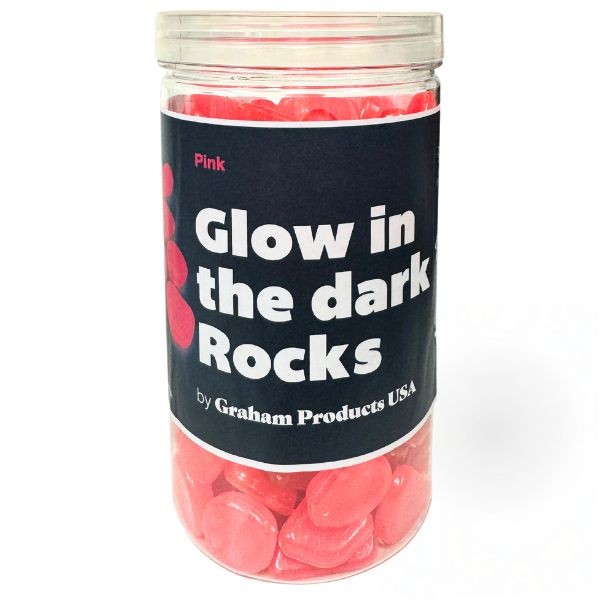 Graham Products - PINK Glow In The Dark Tub Of Rocks - Fashion Decor - 12 For $36.00