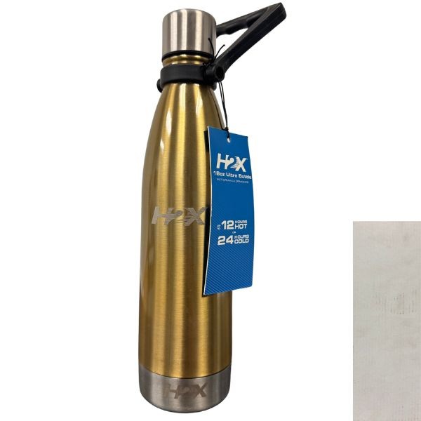 H2X 18OZ Water Bottle - Gold Hot/Cold - Premium Active Handle - CTR - 12 For $42.00