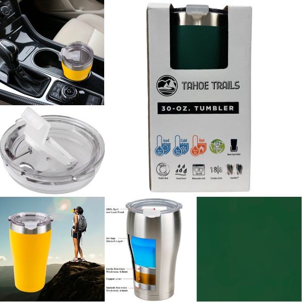 Tahoe Trails - 30OZ Hot/Cold Tumbler - Stainless Steel - Double Walled Vac Sealed - 6 For $36.00
