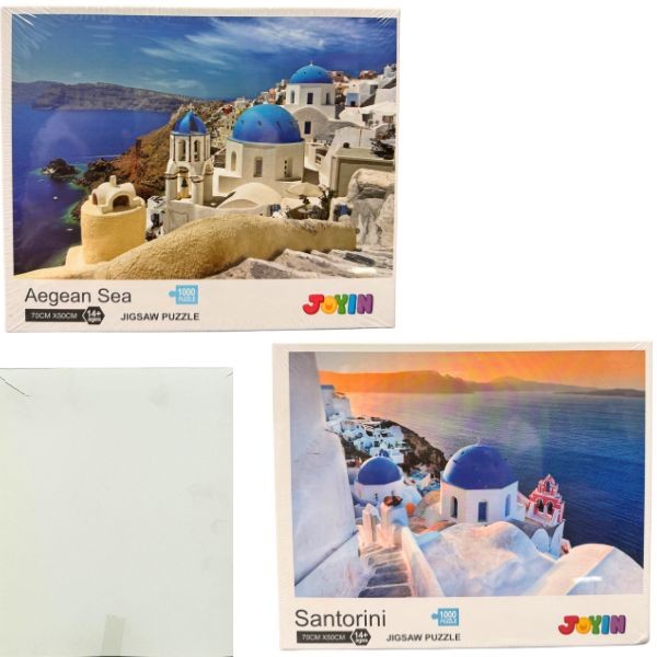 Joyin Puzzles - 1000PC -  Assorted 2 Styles - Aegean Sea and Santorini - 6 Puzzles For $30.00