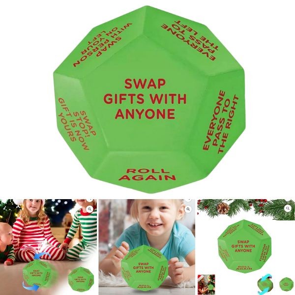 The Gift Swap Cube - Roll And Follow The Gift Swapping Rules - 3" Roller - 24 For $24.00