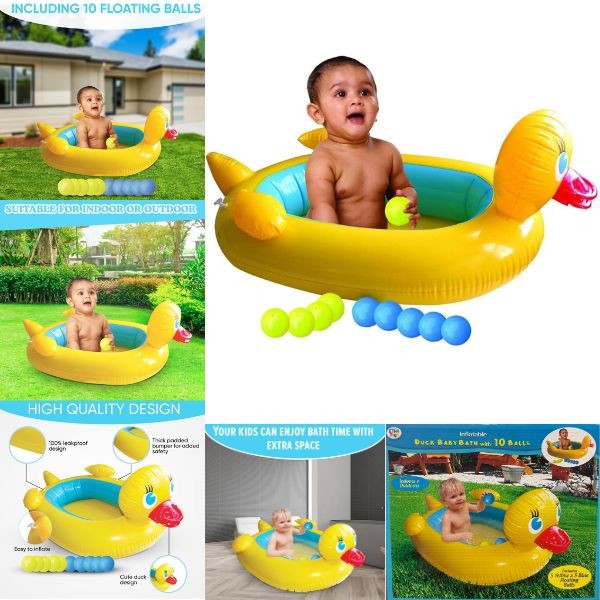 Etna Toys - Inflatable Ducky Fun - Ball Pit Pool - Includes 10 Floating Balls and The Duck - 6 For $36.00