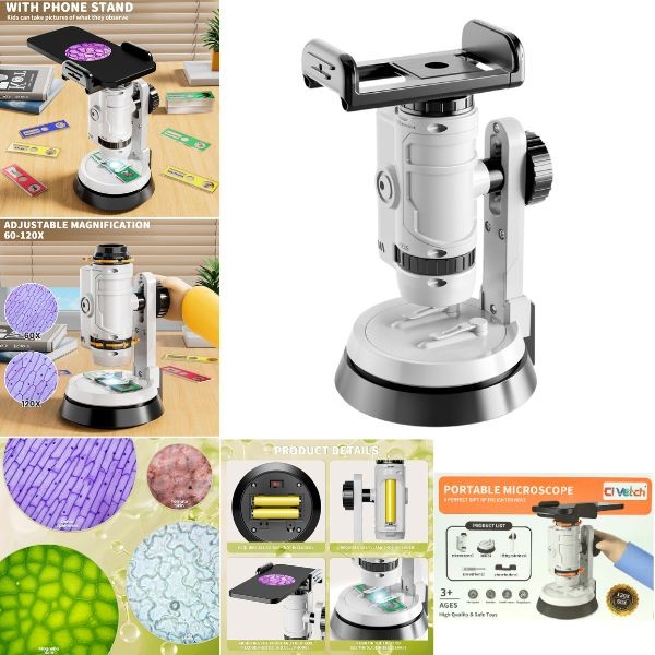 Portable Microscope - CiVetch STEM Science - Batteries Not Included - One Piece Focusing - 4 For $30.00