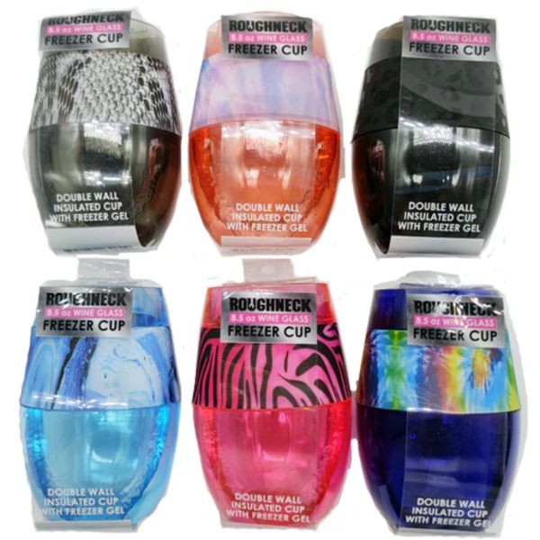 Roughneck Freezer Style Wine Tumblers - Slight Markings - Shelf Pulls - Styles Vary - Double Insulated Wall - 36 For $36.00