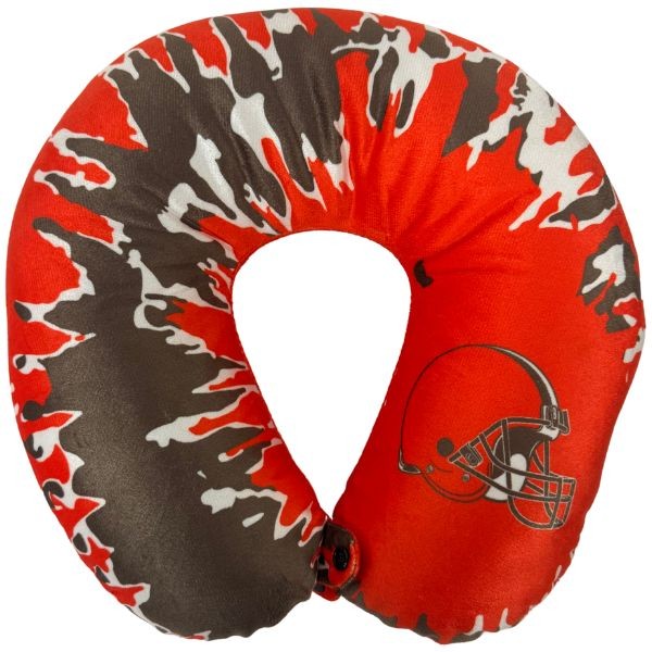 Cleveland Browns Splatter Burst Design - Travel Relaxation Pillow - 6 For $36.00 - Wholesale Cleveland Browns Products - Dog Pound Gear