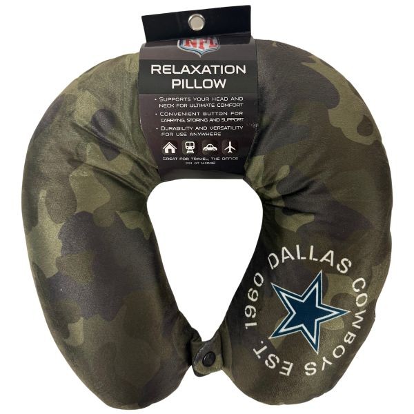 Dallas Cowboys Camo Design - Travel Relaxation Pillow - 6 For $36.00 - Wholesale Dallas Cowboys Product - Cowboys Merchandise