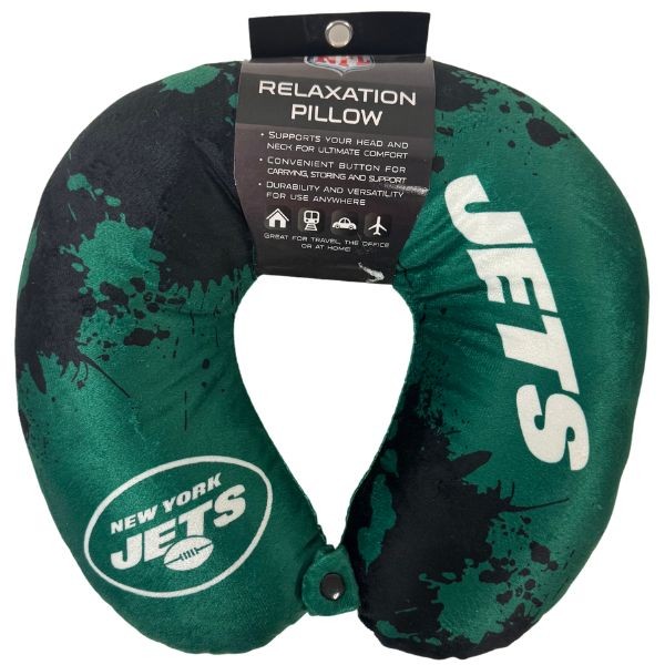 New York Jets Splatter Burst Design - Travel Relaxation Pillow - 6 For $36.00 - Wholesale New York Jets Products - Jets Merchandise