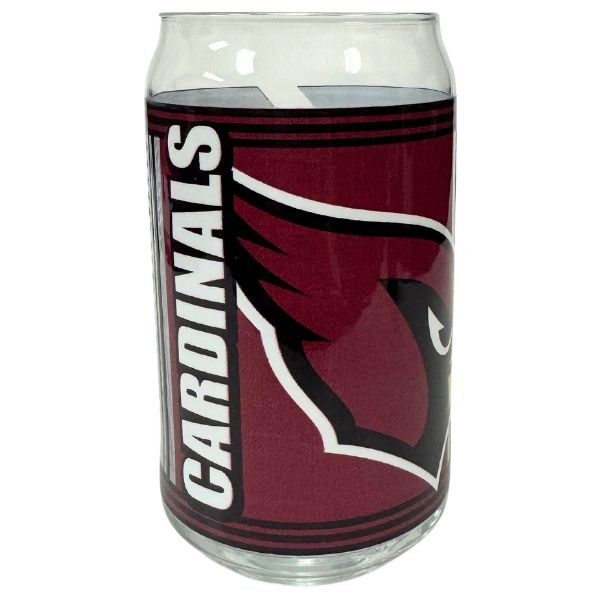 Arizona Cardinal Drinkware - 16OZ Full Bleed Team Logo Glass Tumbler - The Beer Can - 8 For $32.00 - Wholesale Arizona Cardinals Products