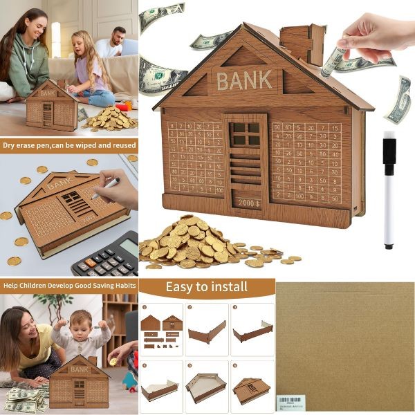 The Bank Box - DIY BANK STYLE - Watch Your Savings Grow - Mark Off Your Deposits - A TikTok Craze - 12 For $42.00 - Wholesale Mystery Merchandise - Wholesale John Deere - Wholesale Licensed Products