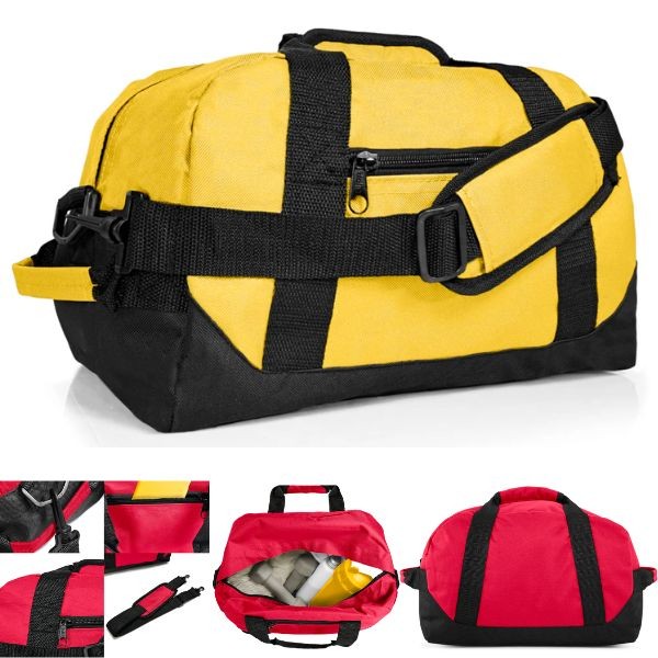 Dalix Active - YELLOW 22" Premium Heavy Duty Duffel Bags - Zippered Compartments - 6 For $39.00