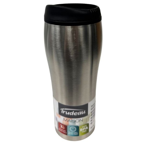 Trudeau Mason Tumblers - #50110 Double Walled Hot/Cold - 16OZ Stainless Steel - Vac Tight Seal - 6 For $21.00