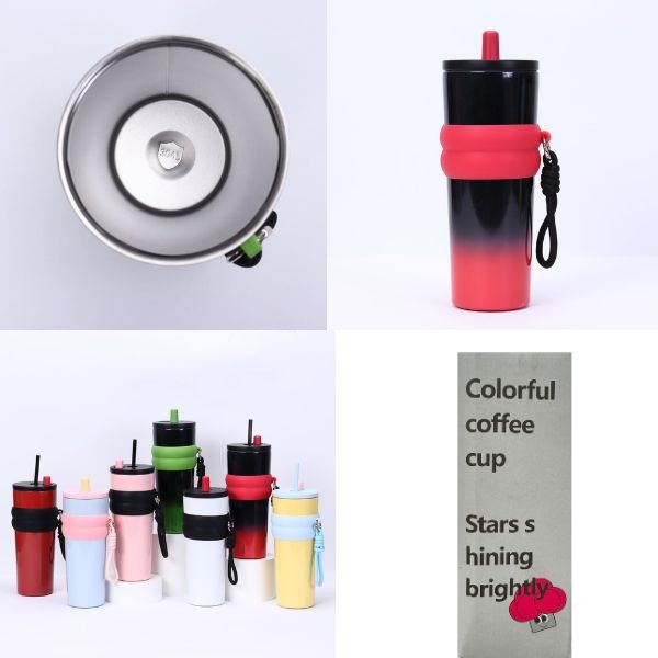 Stars Shining Bright Collection - 24OZ Stainless Steel Coffee Tumblers - Heat Shield Included - Colors May Vary - 6 For $24.00