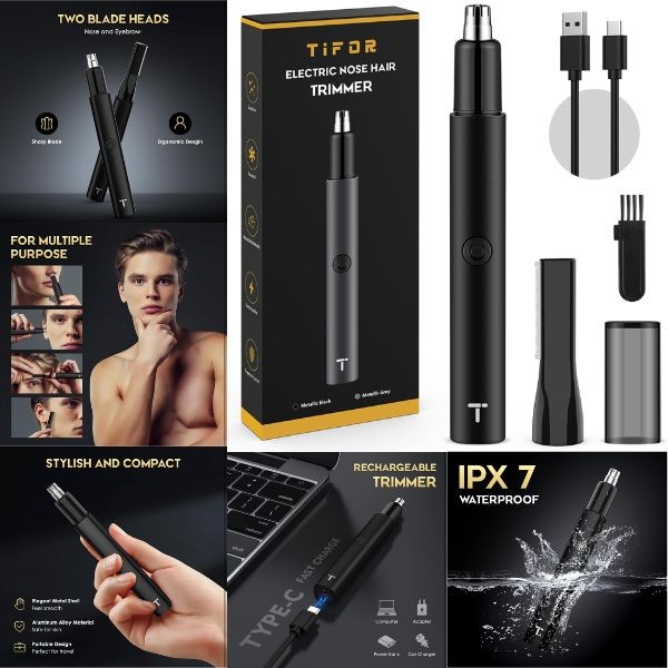 Tifor Electric Nose Trimmer - USB Rechargeable - Sleek Modern Design - 5 For $20.00