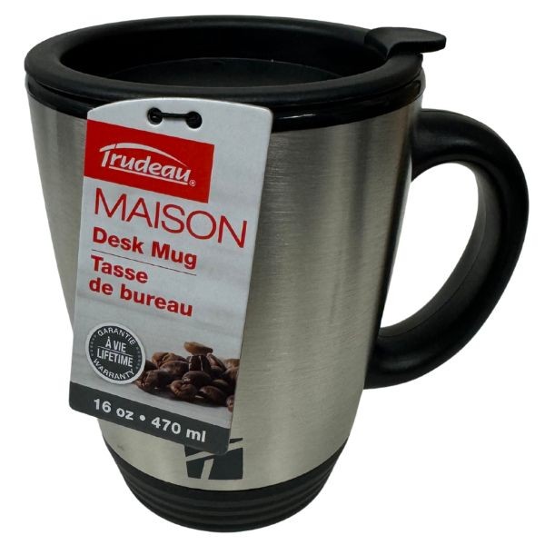 Trudeau Maison - 16OZ Stainless Steel Desk Mug - Hot/Cold - 12 For $30.00