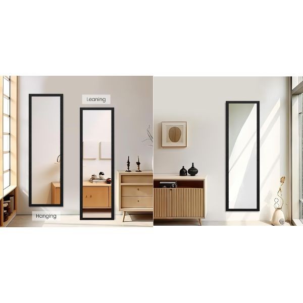 Black Frame Standing Mirror - 50" Plastic Frame - (Must Ship On Pallet Orders Only) - 12 For $42.00