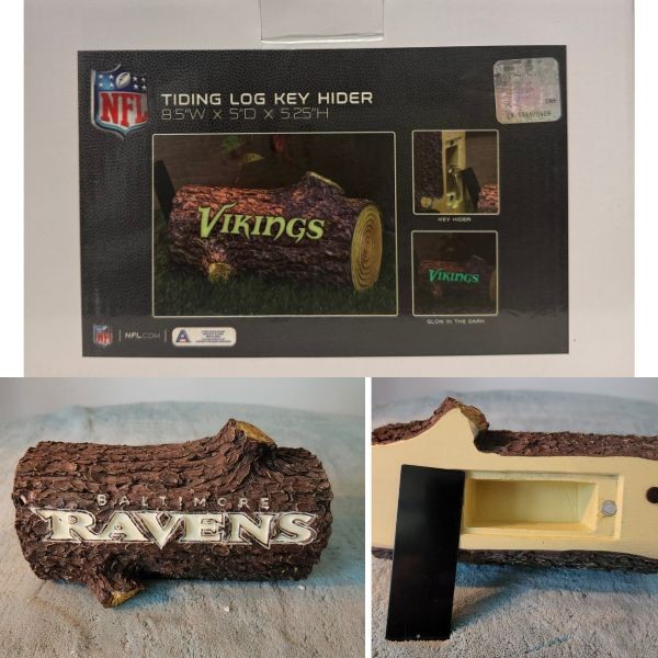 Minnesota Vikings Team Gear - 8.5"X5"x5.25" - Glow In The Dark Tiding Log - The Hideaway Series - 6 For $30.00 - Wholesale Minnesota Vikings Products - Vikings Merchandise