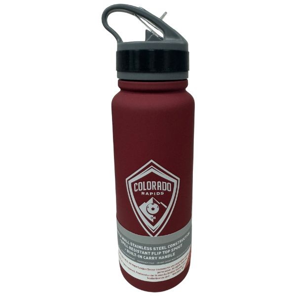 Colorado Rapids Water Bottle - Soccer Club - 25OZ Stainless Steel Flip-Top Team Logo - 6 For $36.00 - Wholesale Denver Broncos Products - Denver Merchandise 2