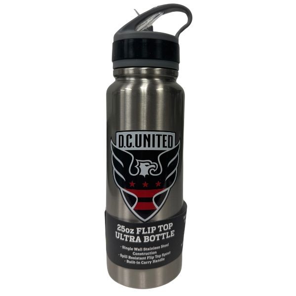DC United Water Bottle - Soccer Club - 25OZ Stainless Steel Flip-Top Team Logo - 6 For $36.00 - Wholesale Washington Redskins Products - Redskins Merchandise 2