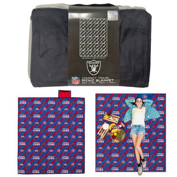 Las Vegas Raiders Blankets - HEX Style 86"x82" Premium Portable Picnic Blanket - Waterproof Backside - 2 For $25.00
