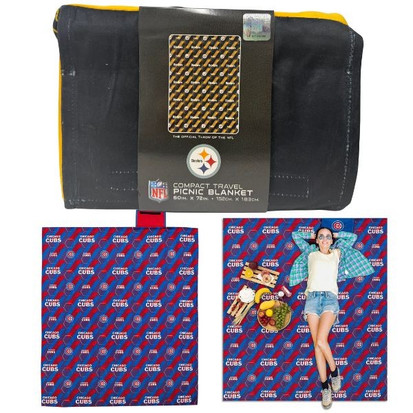 Pittsburgh Steelers Blankets - HEX Style 86"x82" Premium Portable Picnic Blanket - Waterproof Backside - 2 For $25.00