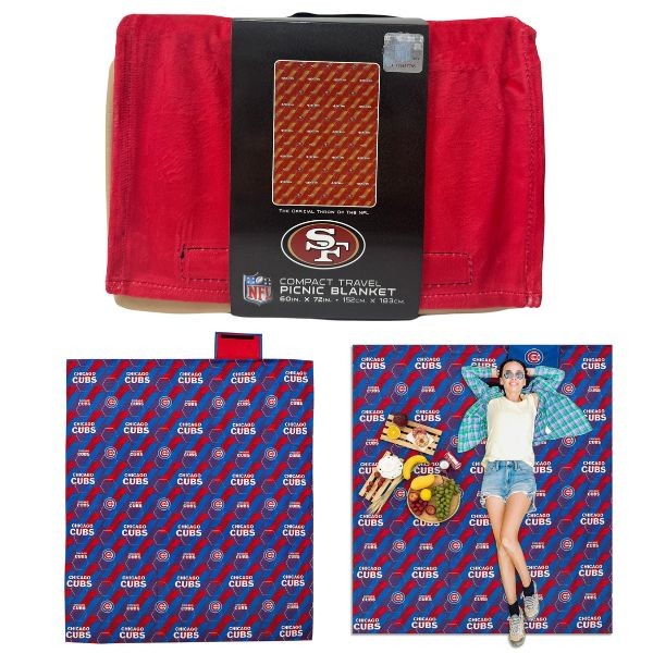 San Francisco 49ers Blankets - HEX Style 86"x82" Premium Portable Picnic Blanket - Waterproof Backside - 2 For $25.00 2