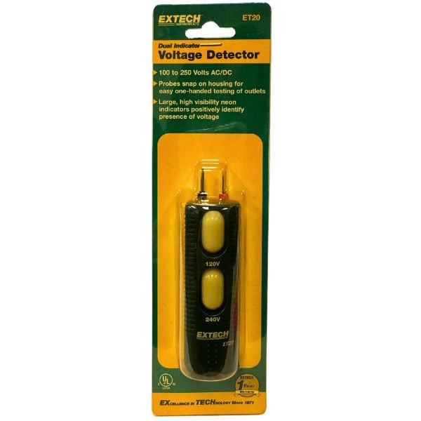 Extech Instruments - Dual Indicator Voltage Tester - 100 to 250 Volts AC/DC - 12 For $30.00
