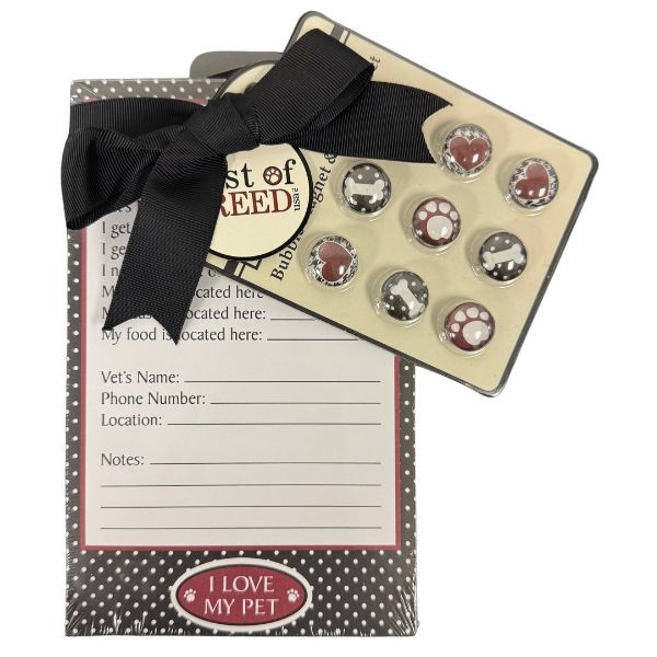 Best Of Breed - #09022 - I Love My Pet Style - Bubble Magnet & Notepad Set - 12 Sets For $24.00