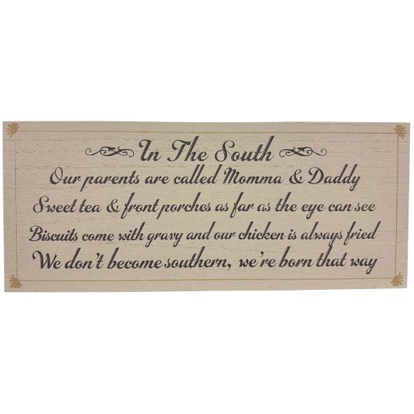 In the South Sweet Tea - 19"x8" Wood Modern Farm Style Sign - Designed By New View Gifts - 12 For $36.00